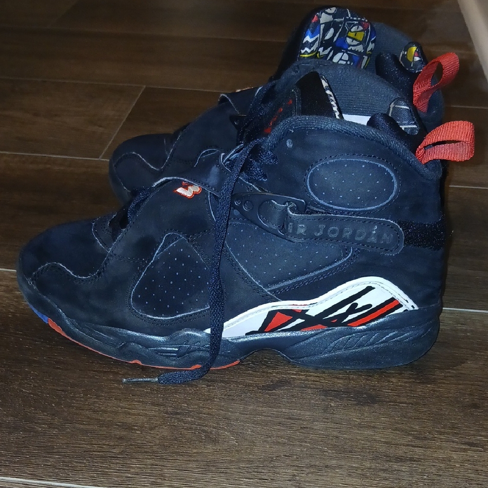 Nike Air Jordan VIII Retro 8 Playoffs 2013 Black And Red Size 5Y - Picture 3 of 9